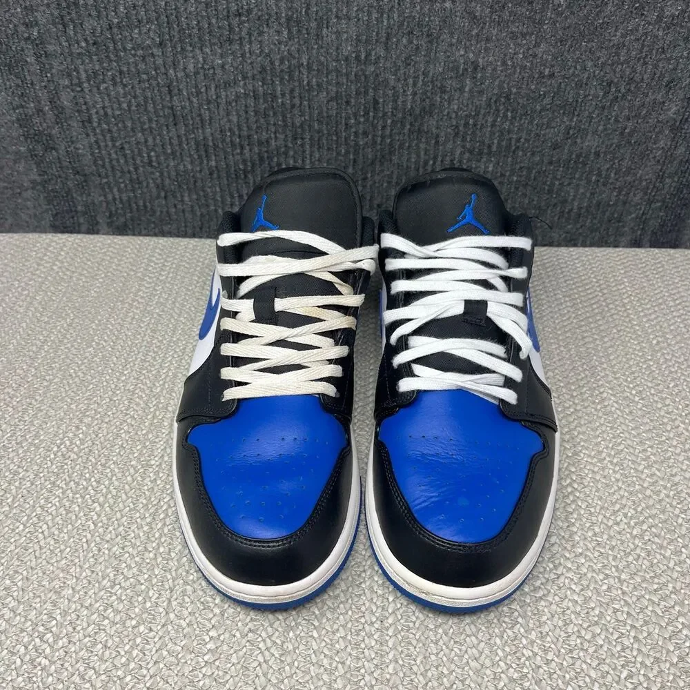 Nike Air Jordan 1 Low Retro White Royal Blue Black Shoes Mens 13 553558-140